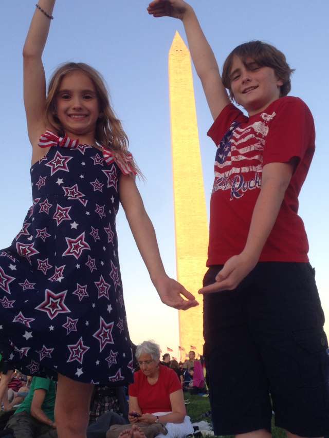 Washington Monument on July 4th -- waiting for fireworks